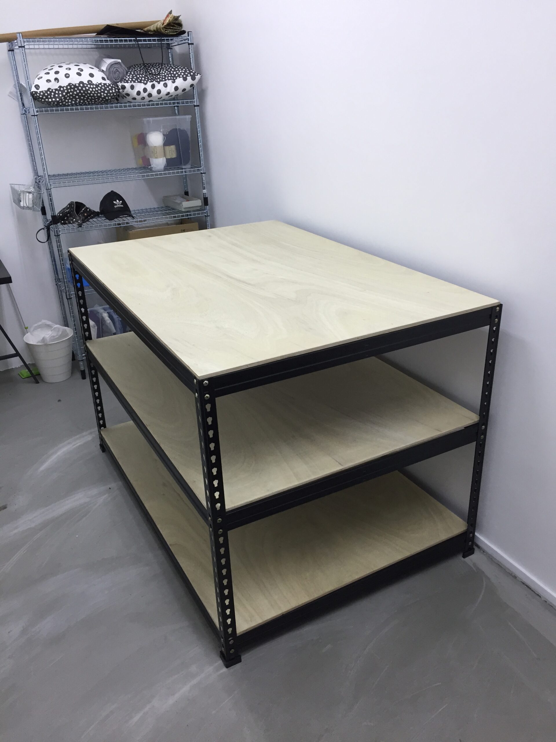 Table Rack Front View wide table rack - Boltless Rack Singapore